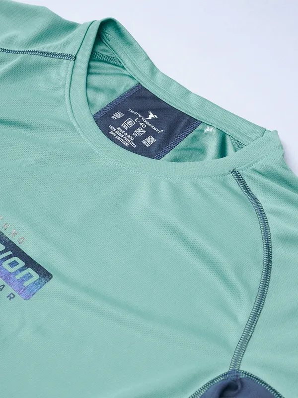 Men Printed Regular Fit Crew Neck T-shirt with TECHNO COOL+ - Image 7
