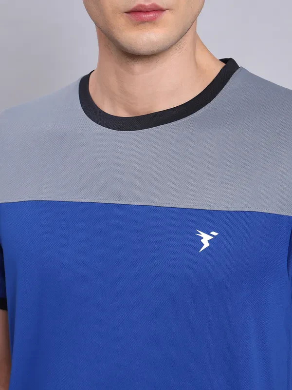 Men Colorblock Slim Fit Crew Neck T-shirt with TECHNO COOL+ - Image 6
