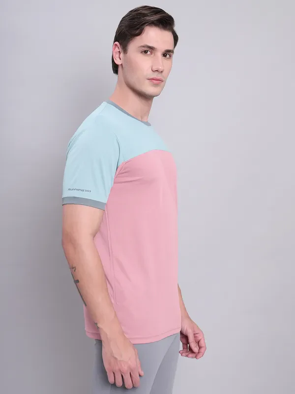 Men Colorblock Slim Fit Crew Neck T-shirt with TECHNO COOL+ - Image 4