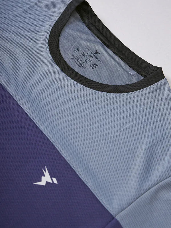Men Colorblock Slim Fit Crew Neck T-shirt with TECHNO COOL+ - Image 7