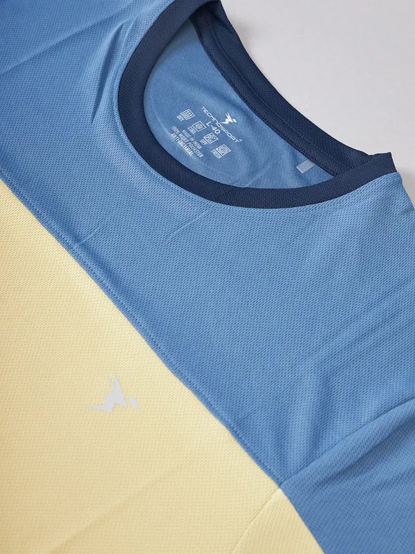 Men Colorblock Slim Fit Crew Neck T-shirt with TECHNO COOL+ - Image 6