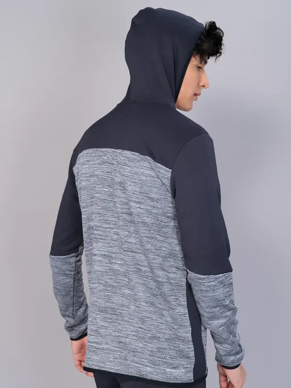 Men Melange Slim Fit Hooded Jacket with TECHNO WARM+ - Image 6