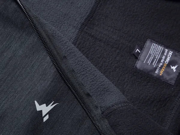 Men Melange Slim Fit Hooded Jacket with TECHNO WARM+ - Image 9