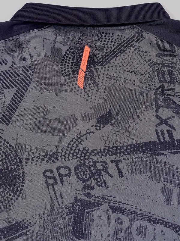 Men Printed Slim Fit Polo T-shirt with DOUBLE COOL - Image 2