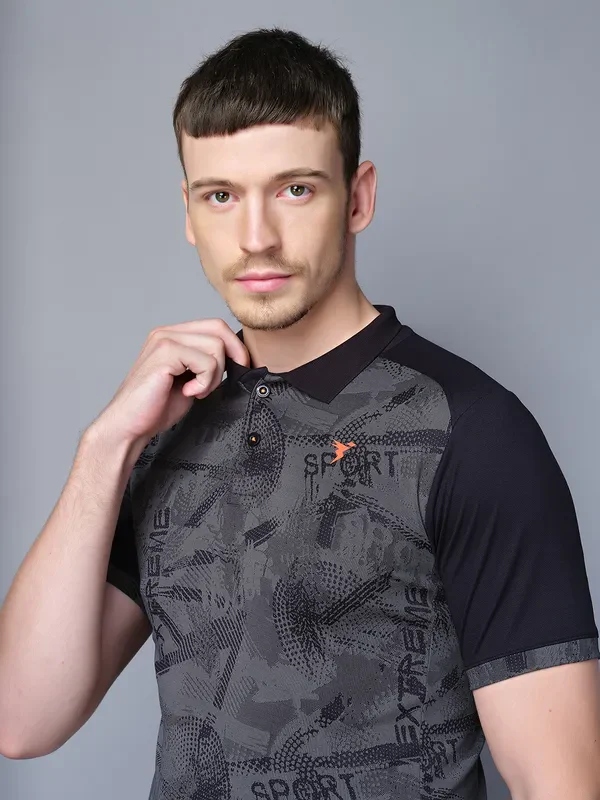 Men Printed Slim Fit Polo T-shirt with DOUBLE COOL - Image 6