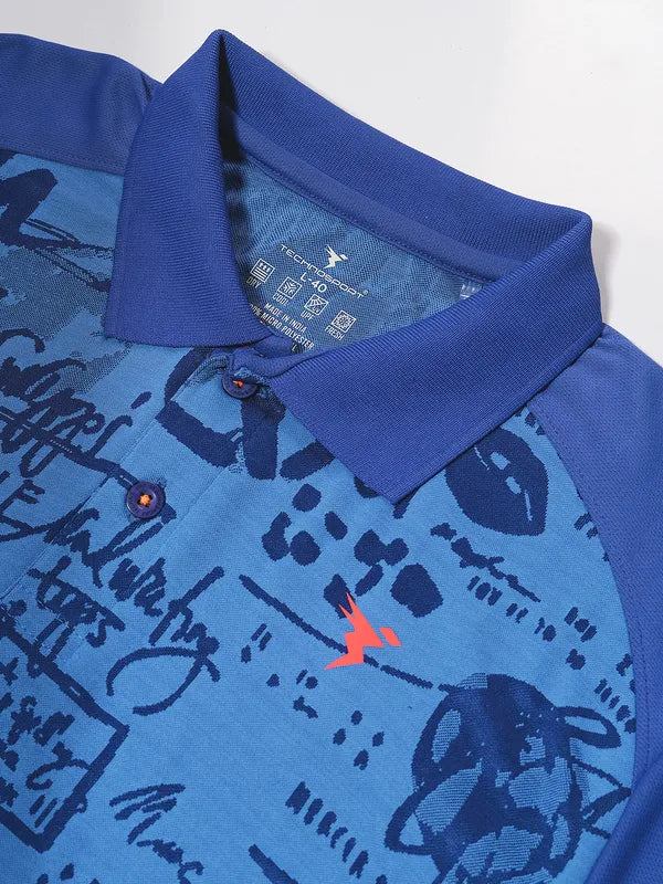 Men Printed Slim Fit Polo T-shirt with DOUBLE COOL - Image 10