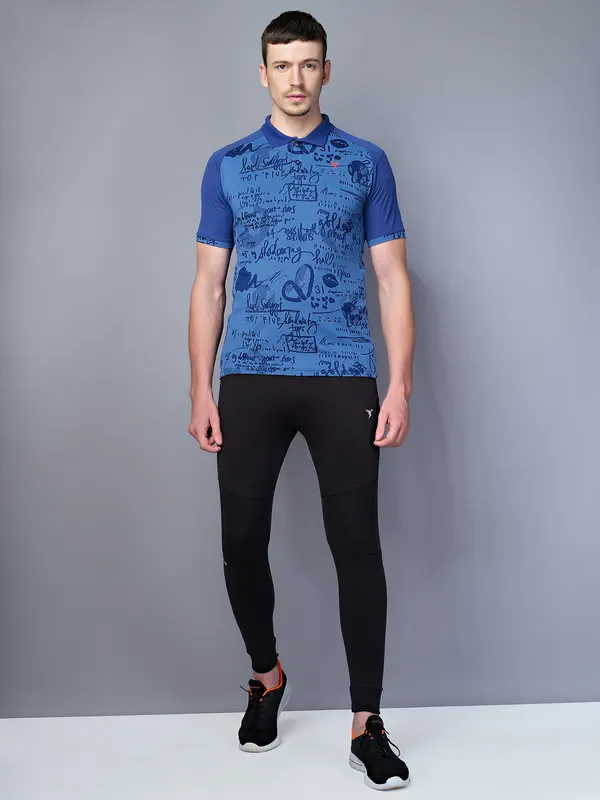 Men Printed Slim Fit Polo T-shirt with DOUBLE COOL - Image 5