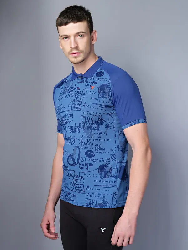 Men Printed Slim Fit Polo T-shirt with DOUBLE COOL - Image 6