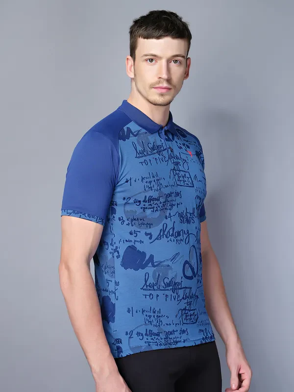 Men Printed Slim Fit Polo T-shirt with DOUBLE COOL - Image 8