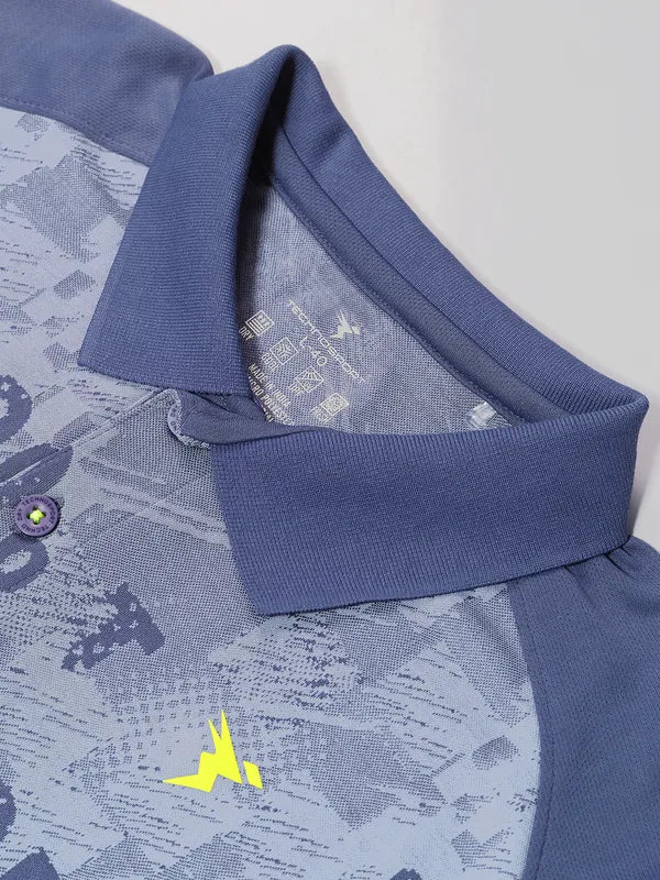 Men Printed Slim Fit Polo T-shirt with DOUBLE COOL - Image 8