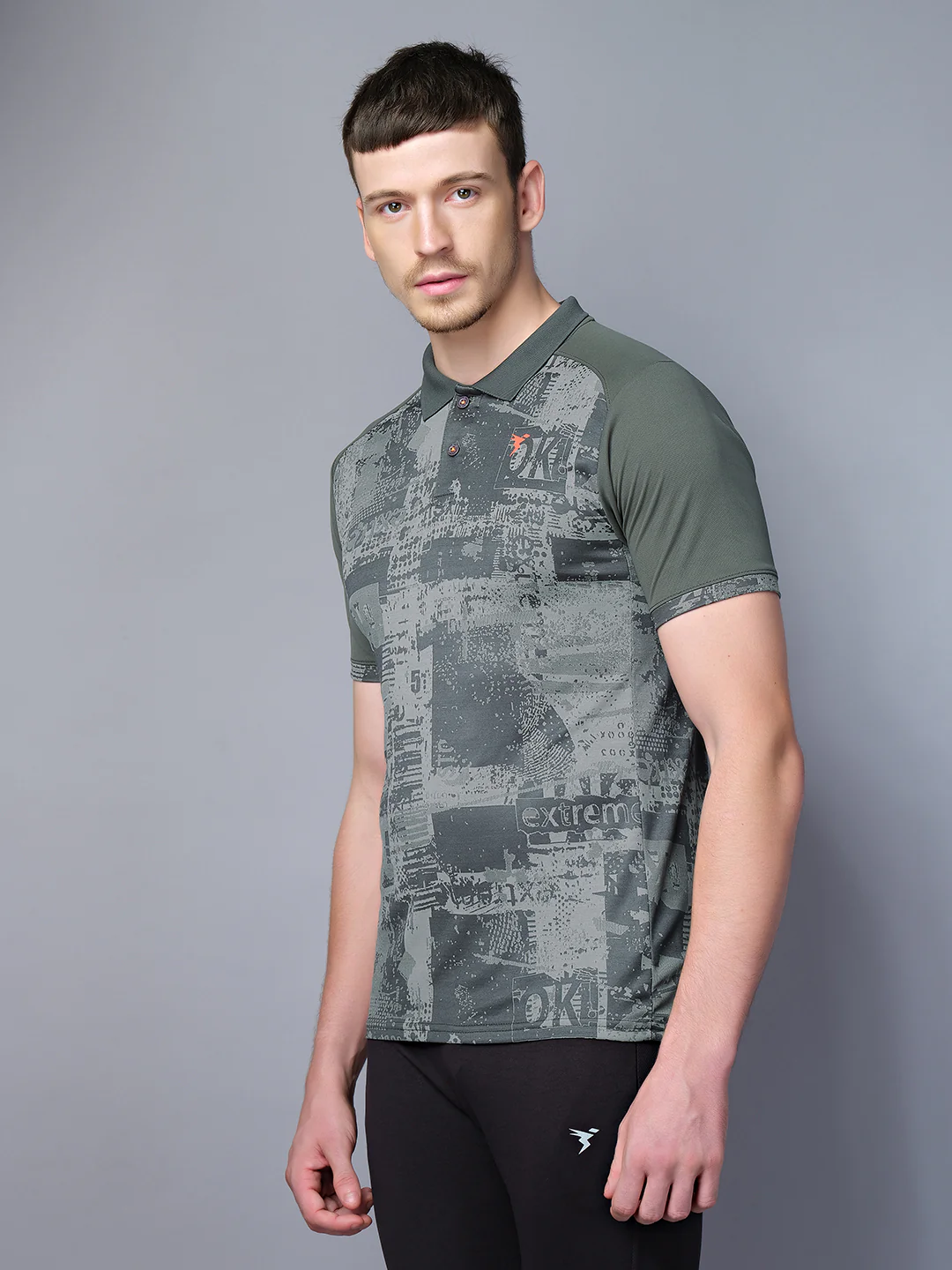 Men Printed Slim Fit Polo T-shirt with DOUBLE COOL - Image 3