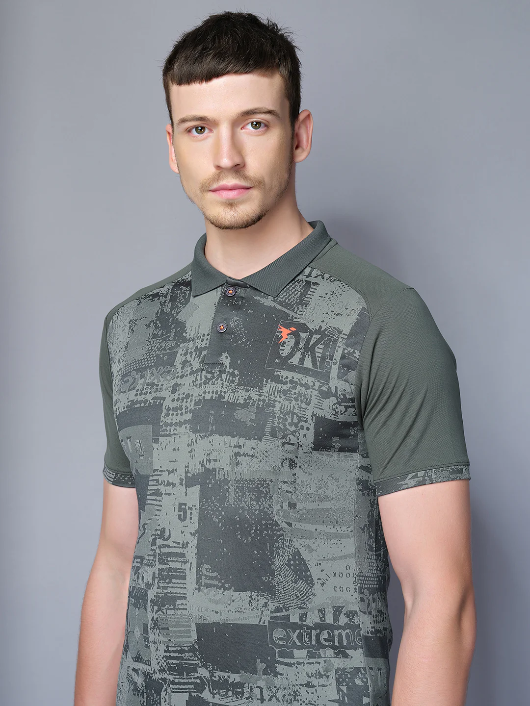 Men Printed Slim Fit Polo T-shirt with DOUBLE COOL - Image 4