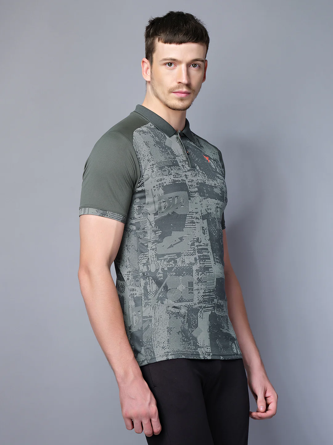 Men Printed Slim Fit Polo T-shirt with DOUBLE COOL - Image 5
