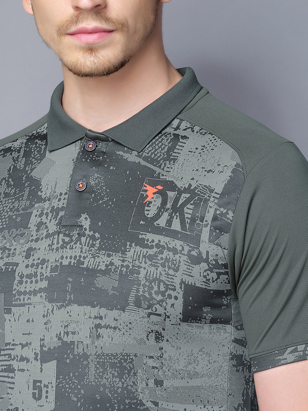 Men Printed Slim Fit Polo T-shirt with DOUBLE COOL - Image 7