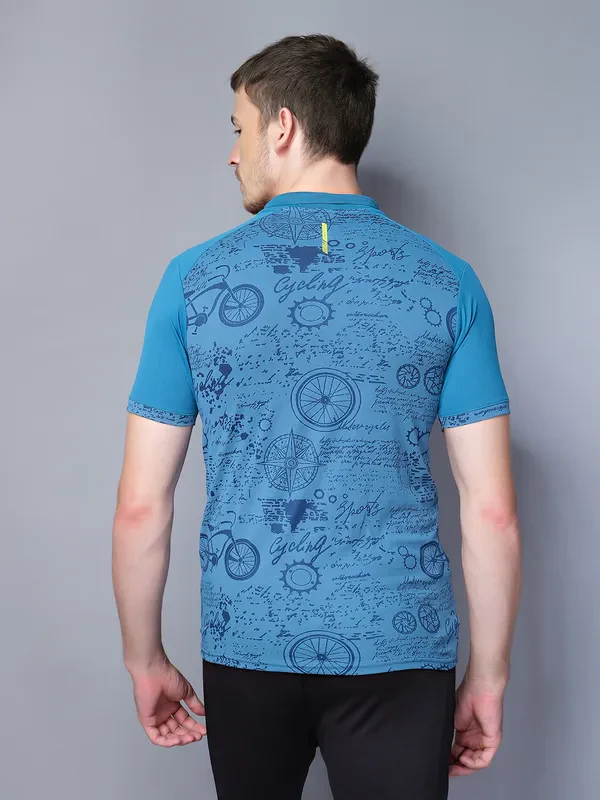 Men Printed Slim Fit Polo T-shirt with DOUBLE COOL - Image 4