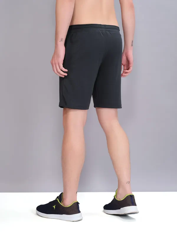 Men Solid Slim Fit Shorts with ELASTO PLUS - Image 3