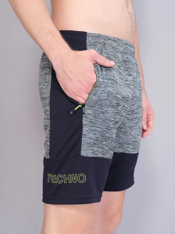 Men Melange Slim Fit Shorts with TECHNO GUARD - Image 6