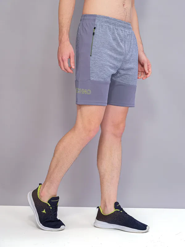 Men Melange Slim Fit Shorts with TECHNO GUARD