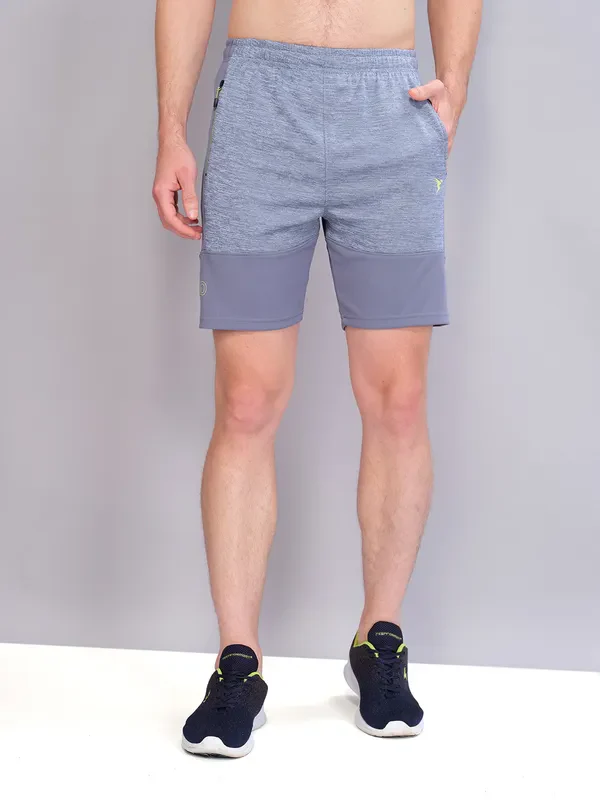 Men Melange Slim Fit Shorts with TECHNO GUARD - Image 2