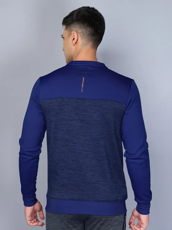 Men Melange Slim Fit Crew Neck Sweatshirt with TECHNO WARM+ - Image 2