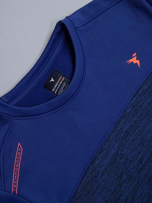 Men Melange Slim Fit Crew Neck Sweatshirt with TECHNO WARM+ - Image 7