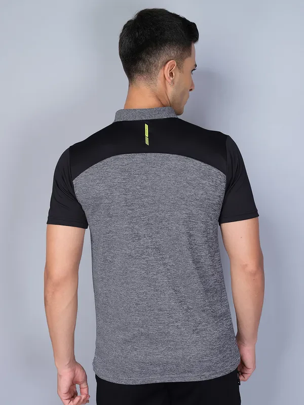 Men Melange Slim Fit Polo T-shirt with DOUBLE COOL - Image 3