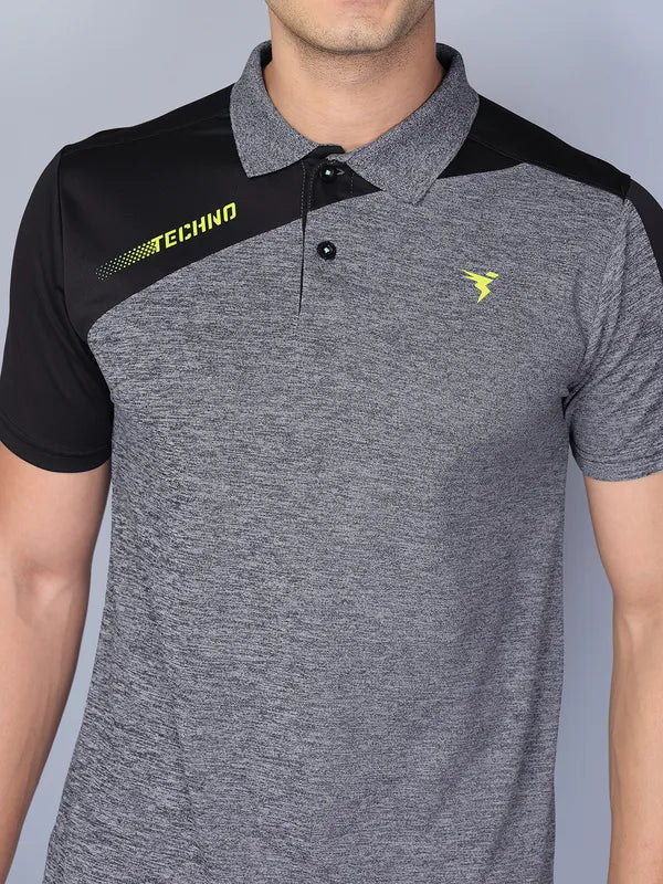 Men Melange Slim Fit Polo T-shirt with DOUBLE COOL - Image 6