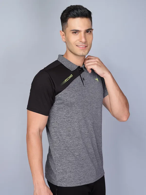 Men Melange Slim Fit Polo T-shirt with DOUBLE COOL - Image 7