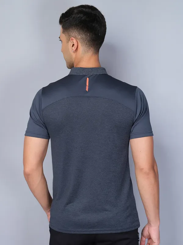 Men Melange Slim Fit Polo T-shirt with DOUBLE COOL - Image 2