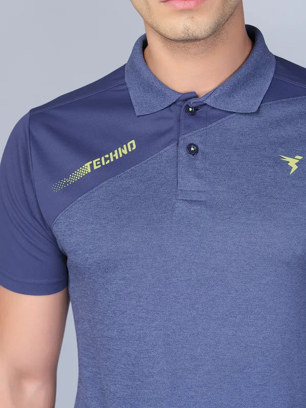 Men Melange Slim Fit Polo T-shirt with DOUBLE COOL - Image 6