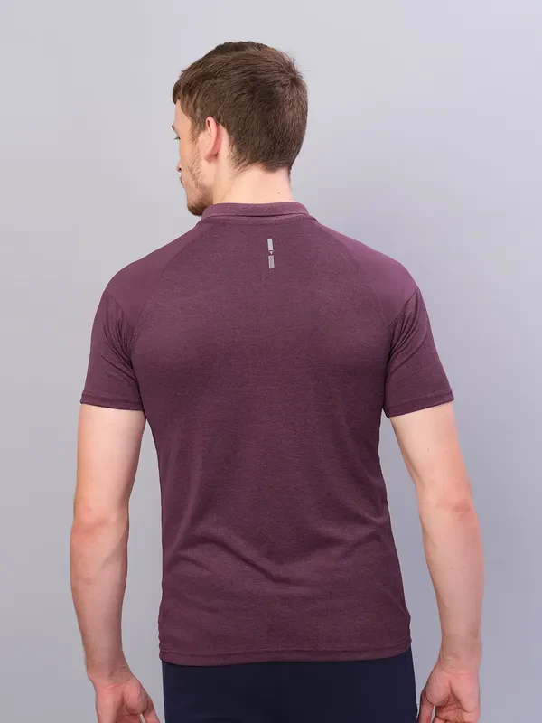 Men Melange Slim Fit Polo T-shirt with DOUBLE COOL - Image 2