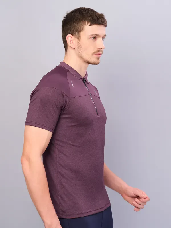 Men Melange Slim Fit Polo T-shirt with DOUBLE COOL - Image 6