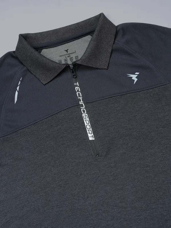 Men Melange Slim Fit Polo T-shirt with DOUBLE COOL - Image 7