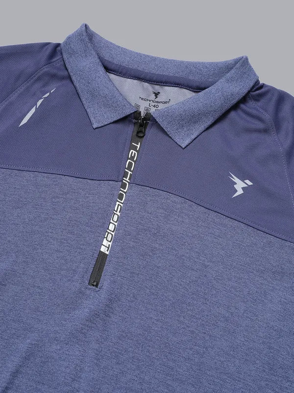 Men Melange Slim Fit Polo T-shirt with DOUBLE COOL - Image 7