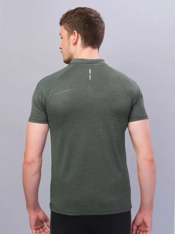 Men Melange Slim Fit Polo T-shirt with DOUBLE COOL - Image 2