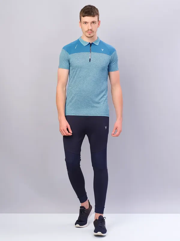 Men Melange Slim Fit Polo T-shirt with DOUBLE COOL - Image 2