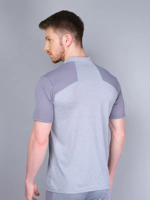 Men Melange Slim Fit Polo T-shirt with DOUBLE COOL - Image 2