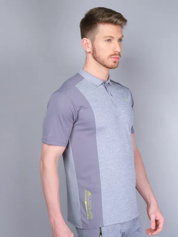 Men Melange Slim Fit Polo T-shirt with DOUBLE COOL - Image 5