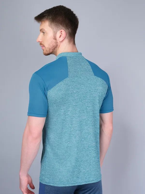 Men Melange Slim Fit Polo T-shirt with DOUBLE COOL - Image 2