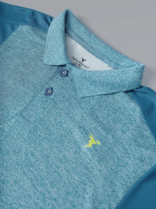 Men Melange Slim Fit Polo T-shirt with DOUBLE COOL - Image 6