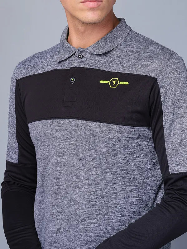 Men Melange Slim Fit Polo T-shirt with DOUBLE COOL - Image 5