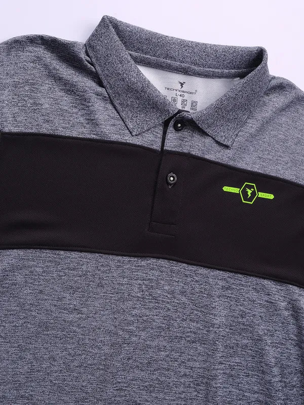 Men Melange Slim Fit Polo T-shirt with DOUBLE COOL - Image 7