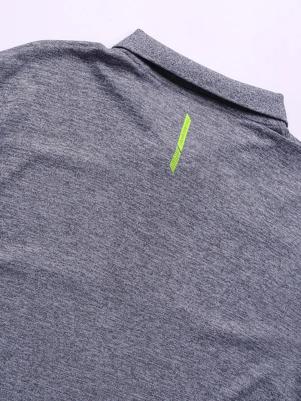Men Melange Slim Fit Polo T-shirt with DOUBLE COOL - Image 8