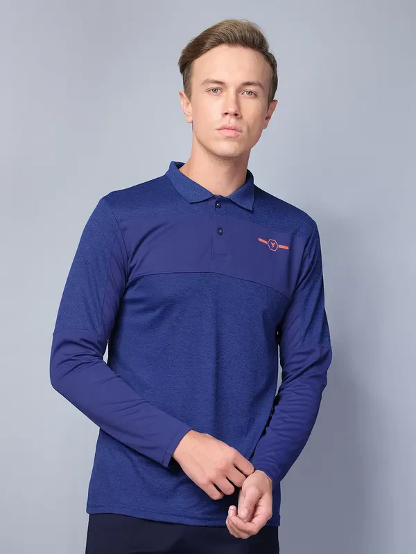 Men Melange Slim Fit Polo T-shirt with DOUBLE COOL