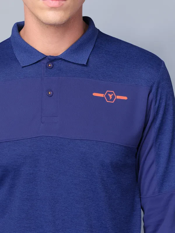 Men Melange Slim Fit Polo T-shirt with DOUBLE COOL - Image 5