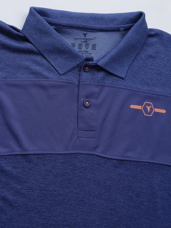 Men Melange Slim Fit Polo T-shirt with DOUBLE COOL - Image 7