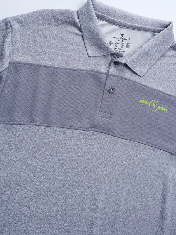 Men Melange Slim Fit Polo T-shirt with DOUBLE COOL - Image 7