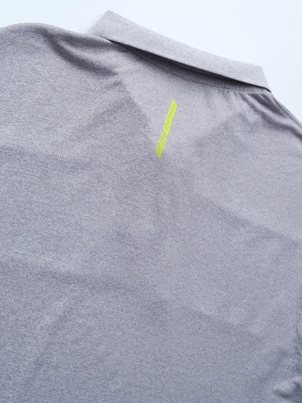 Men Melange Slim Fit Polo T-shirt with DOUBLE COOL - Image 8