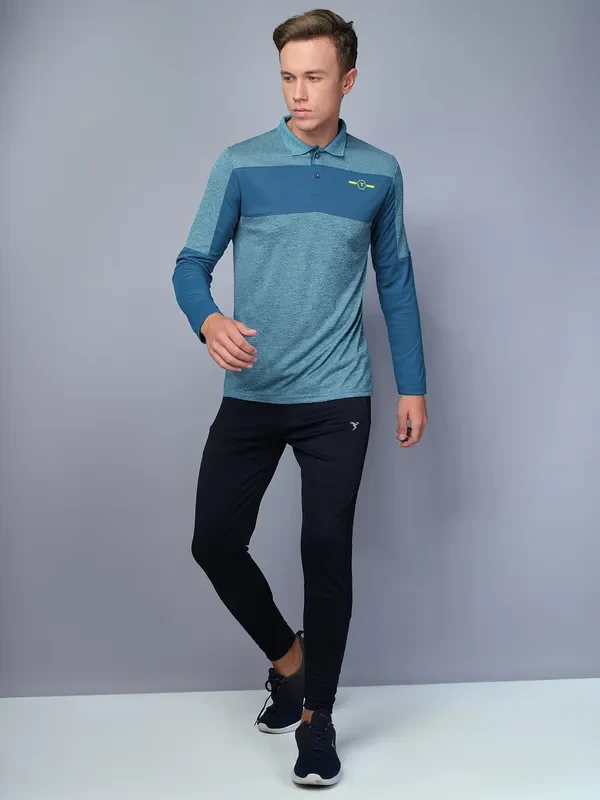 Men Melange Slim Fit Polo T-shirt with DOUBLE COOL - Image 4