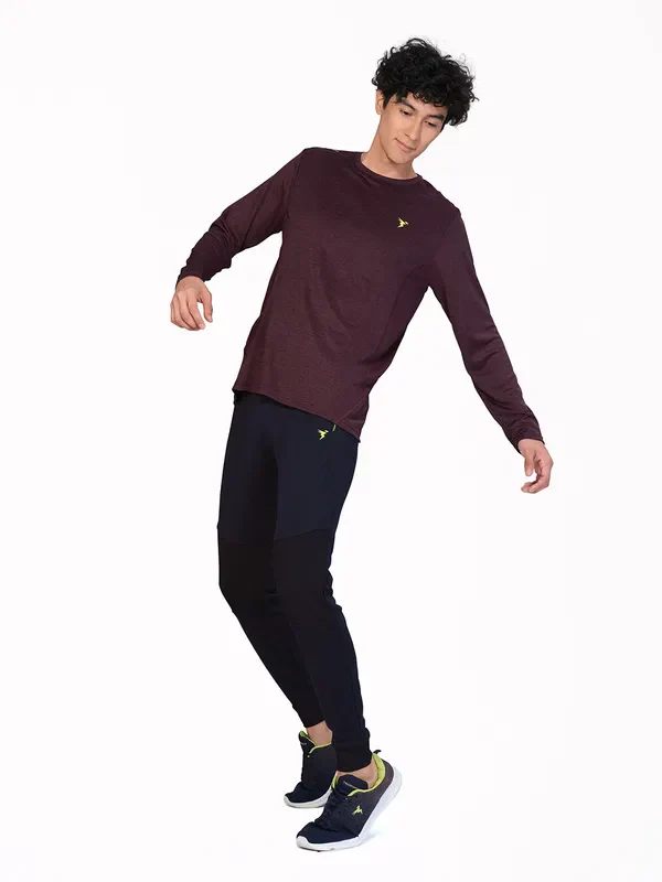 Men Melange Slim Fit Crew Neck T-shirt with DOUBLE COOL - Image 2